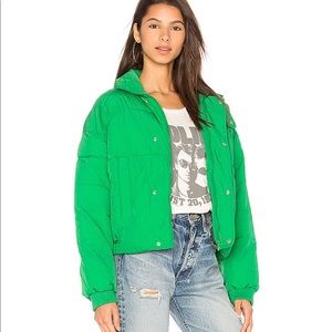 Free People Green Puffer coat NWT Xs